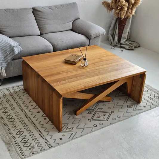 Adjustable Height Transformer Table 2-in-1 – Solid Wood Folding Coffee and Dining Table – Space-Saving Expandable Table for Home and Office