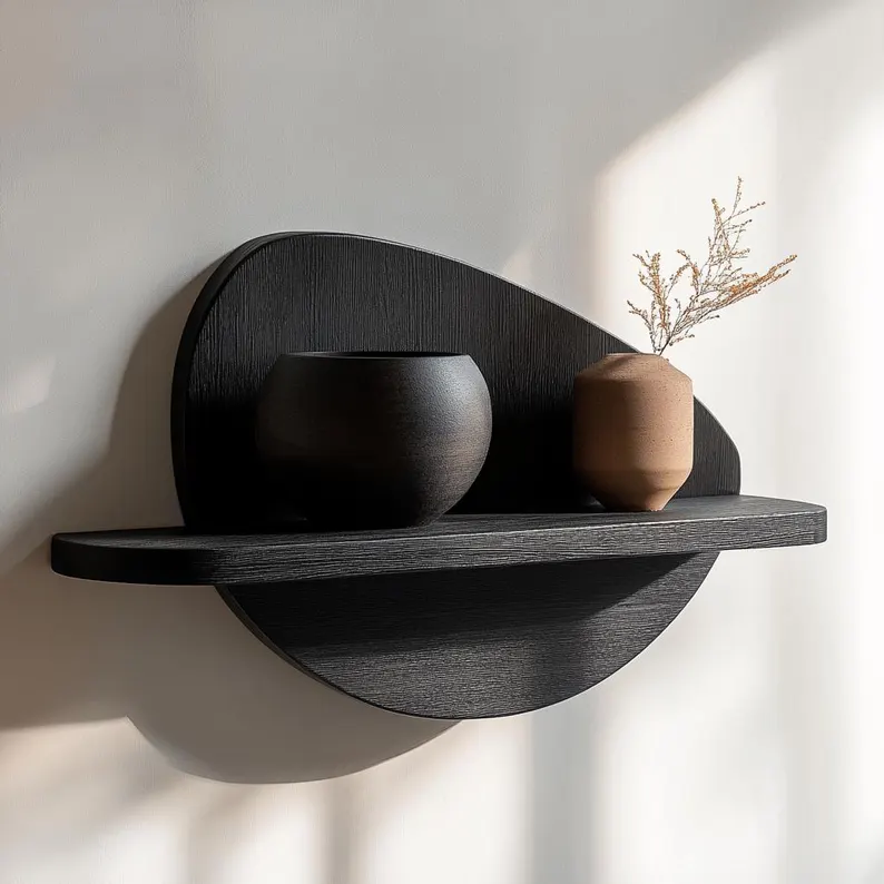 Floating Shelves, Natural Wood Shelf, Consoleless Shelves, Wooden Bookcase